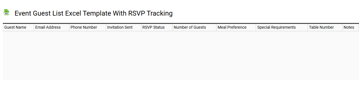Event guest list Excel template with RSVP tracking