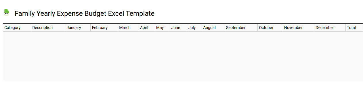 Family yearly expense budget Excel template