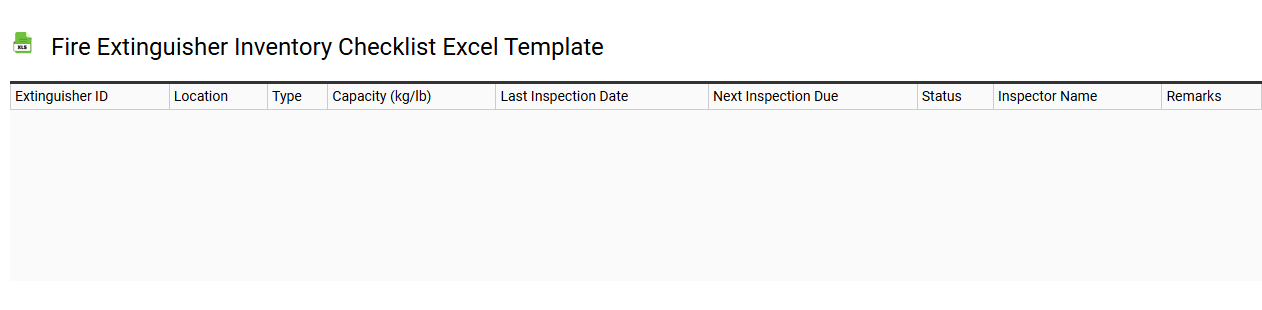 Fire extinguisher inventory checklist Excel template