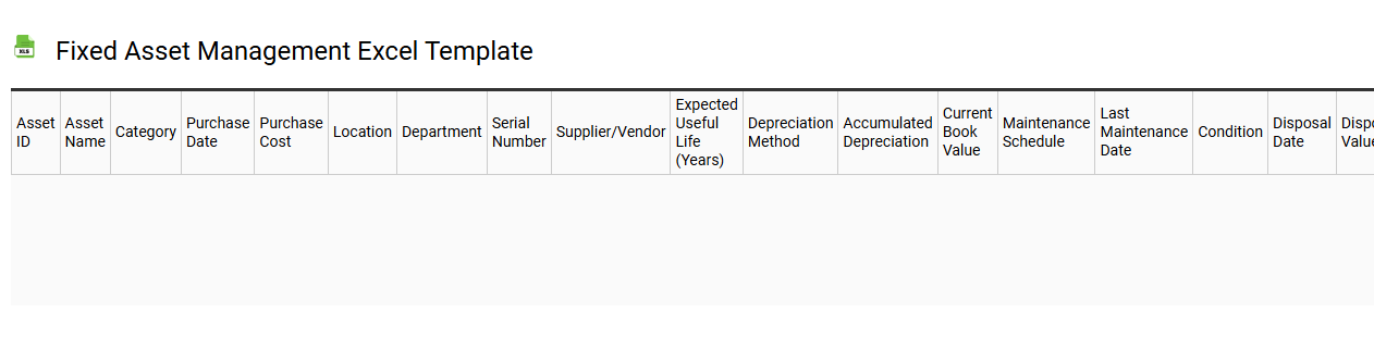 Fixed asset management Excel template