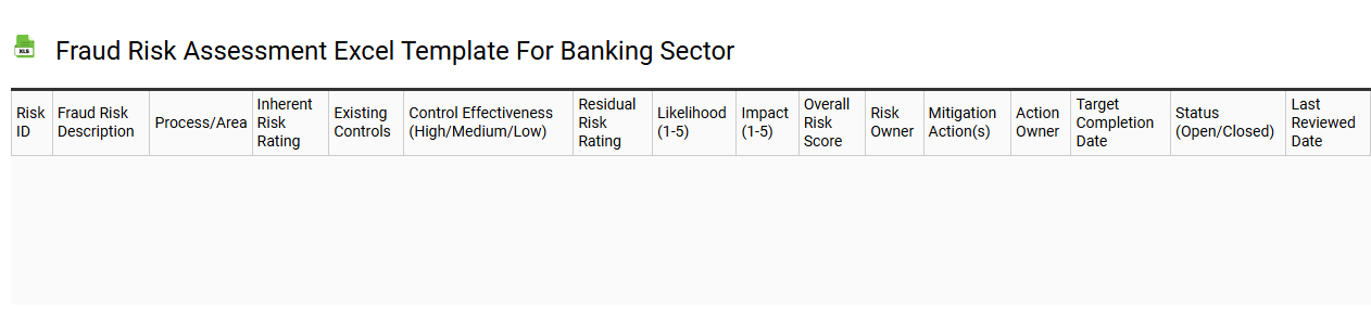 Fraud risk assessment Excel template for banking sector