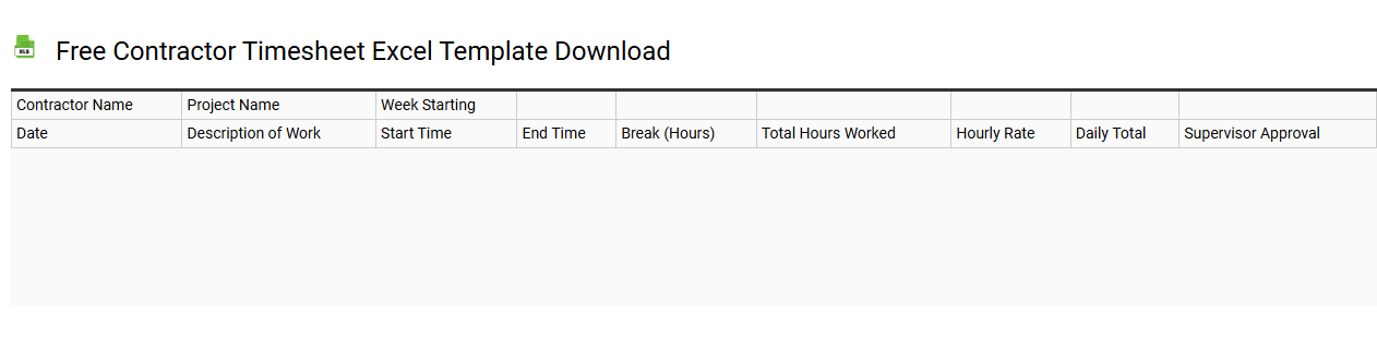 Free contractor timesheet Excel template download
