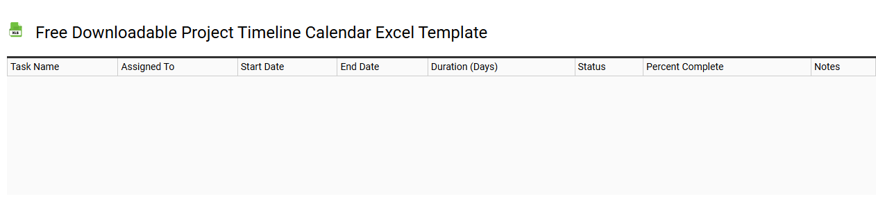 Free downloadable project timeline calendar Excel template