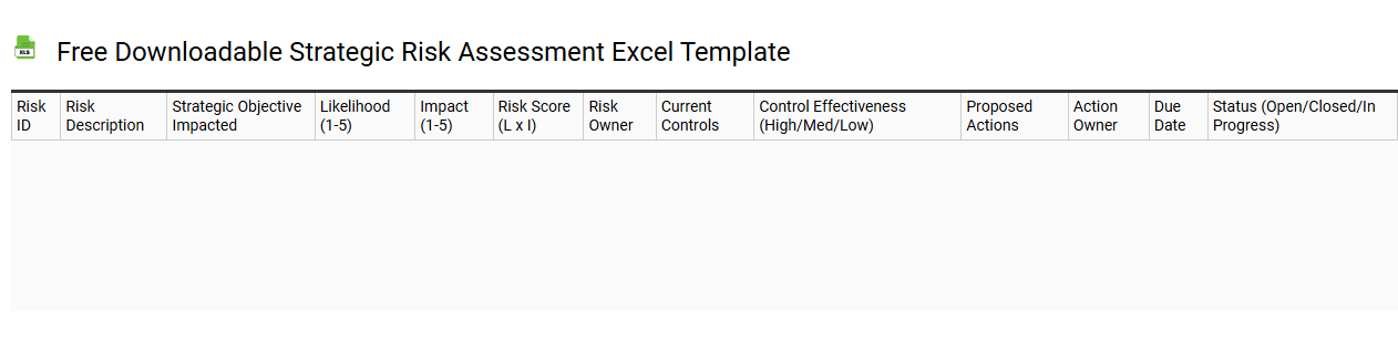 Free downloadable strategic risk assessment Excel template