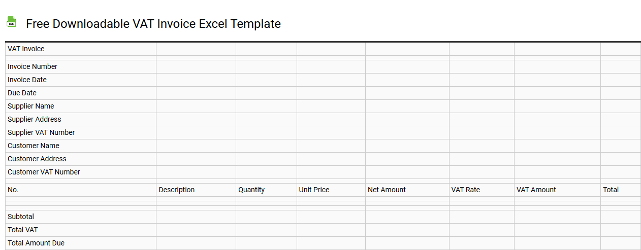 Free downloadable VAT invoice Excel template