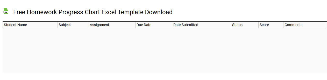 Free homework progress chart Excel template download