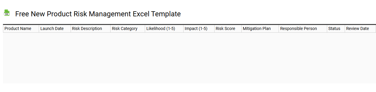 Free new product risk management Excel template