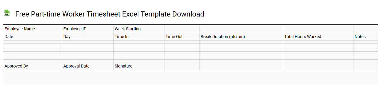 Free part-time worker timesheet Excel template download