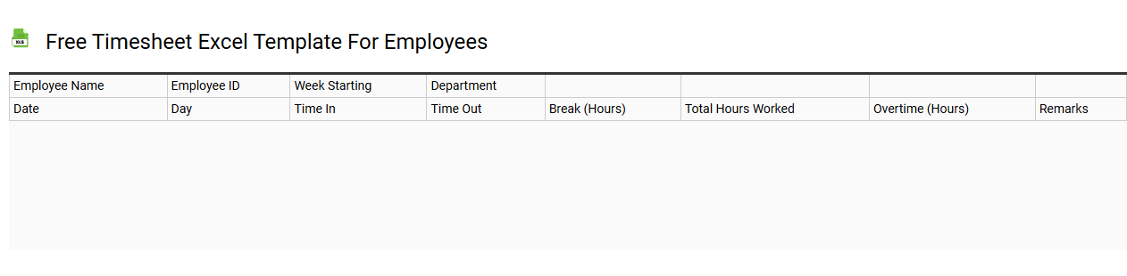 Free timesheet Excel template for employees