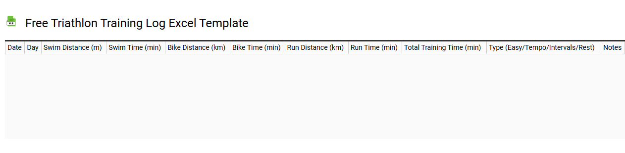 Free triathlon training log Excel template