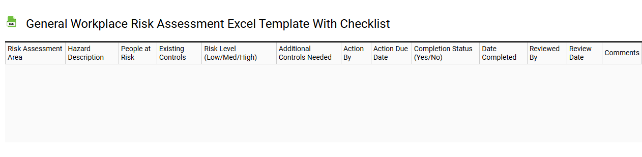 General workplace risk assessment Excel template with checklist