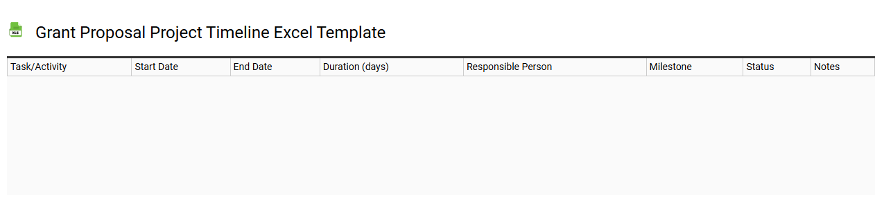 Grant proposal project timeline Excel template