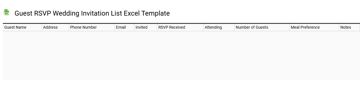 Guest RSVP wedding invitation list Excel template