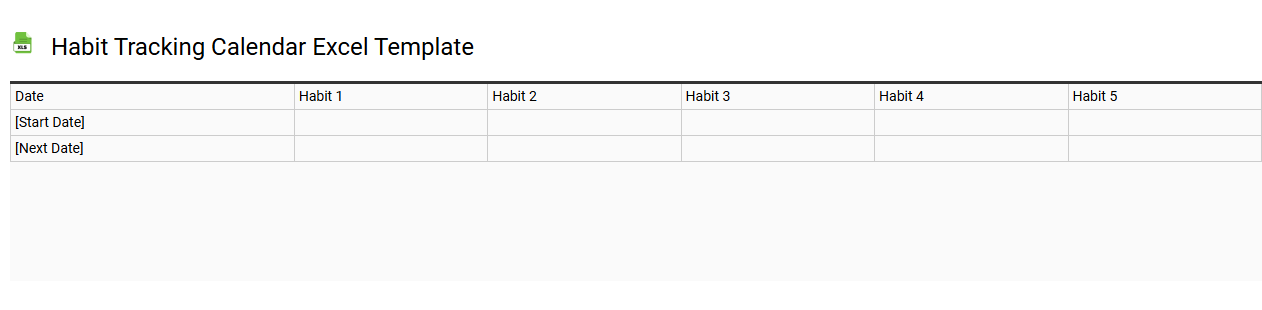 Habit tracking calendar Excel template