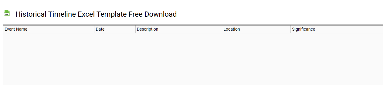 Historical timeline Excel template free download