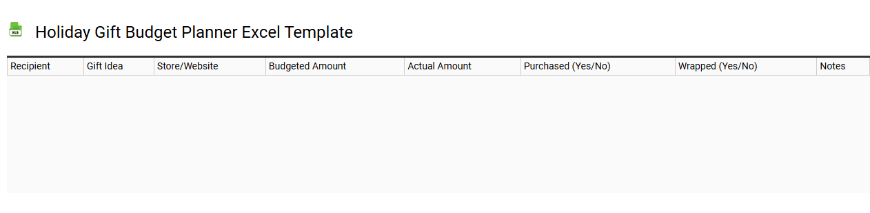 Holiday gift budget planner Excel template