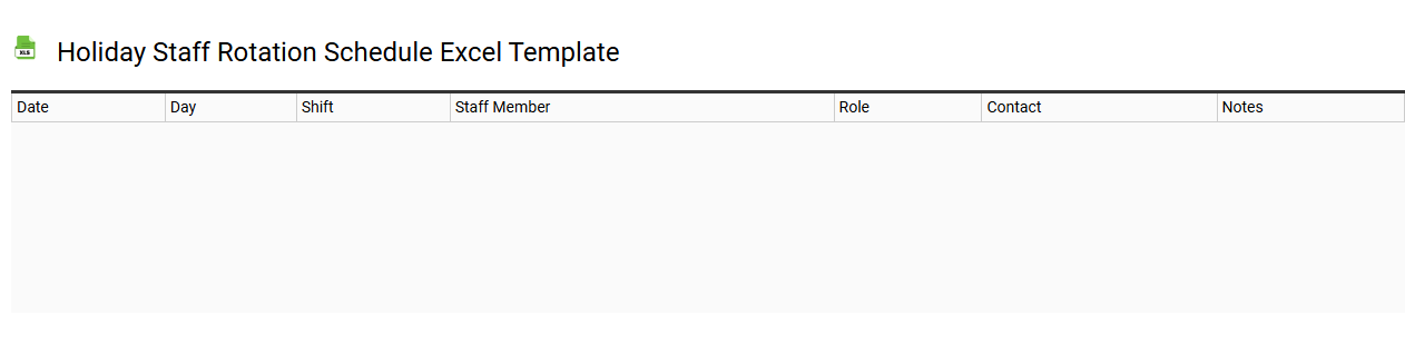 Holiday staff rotation schedule Excel template