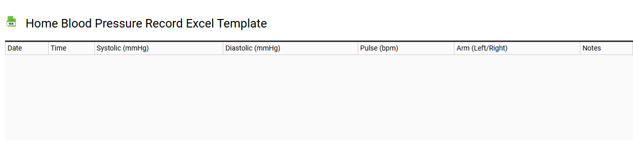 Home blood pressure record Excel template