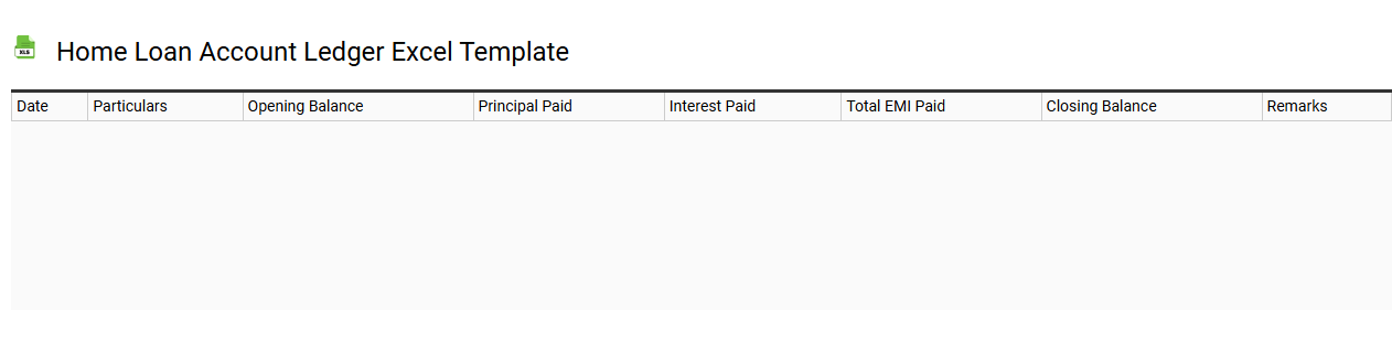 Home loan account ledger Excel template