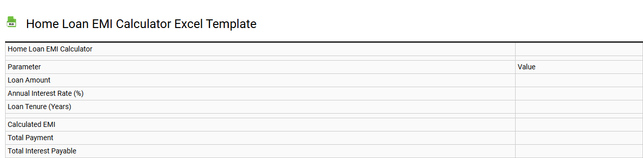 Home loan EMI calculator Excel template