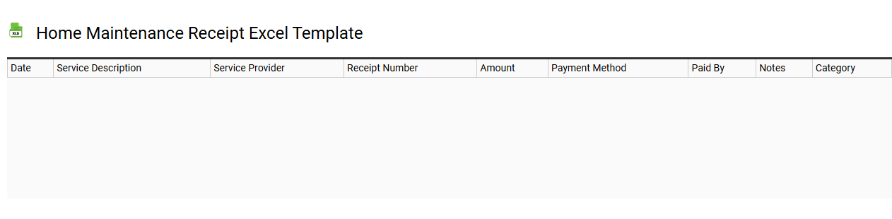 Home maintenance receipt Excel template