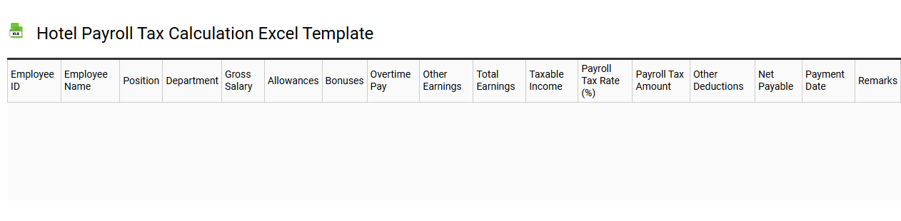 Hotel payroll tax calculation Excel template