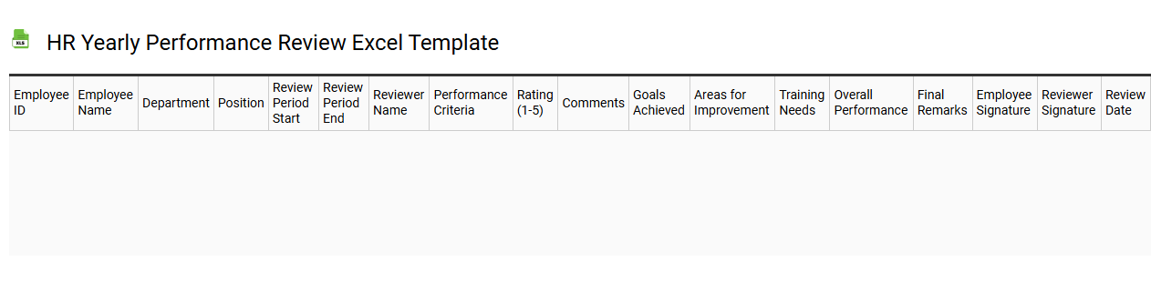 HR yearly performance review Excel template