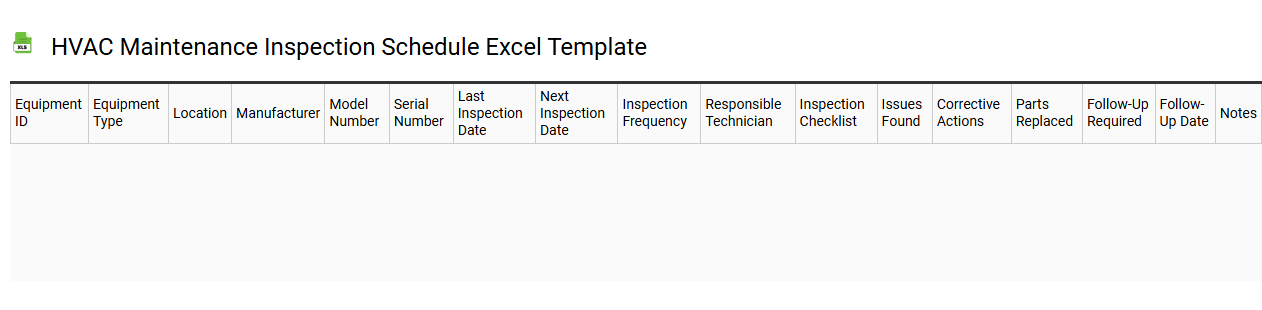 HVAC maintenance inspection schedule Excel template