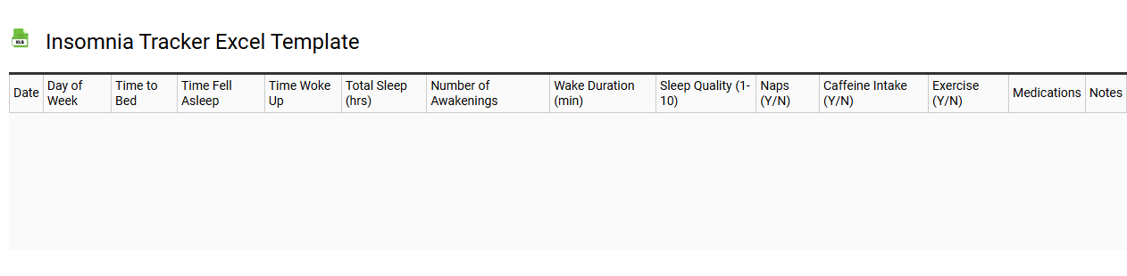 Insomnia tracker Excel template