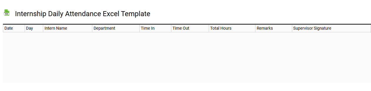 Internship daily attendance Excel template