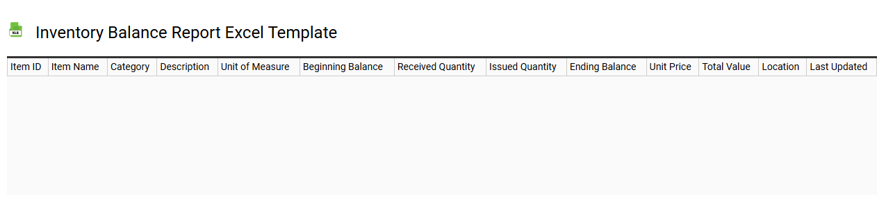 Inventory balance report Excel template