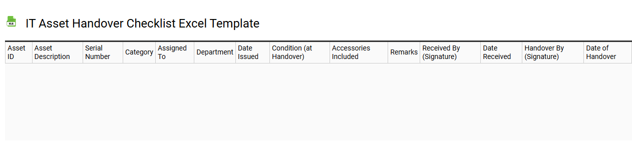 IT asset handover checklist Excel template