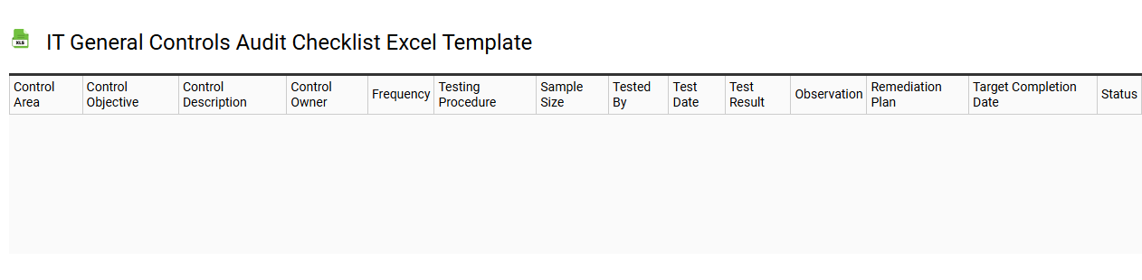 IT general controls audit checklist Excel template