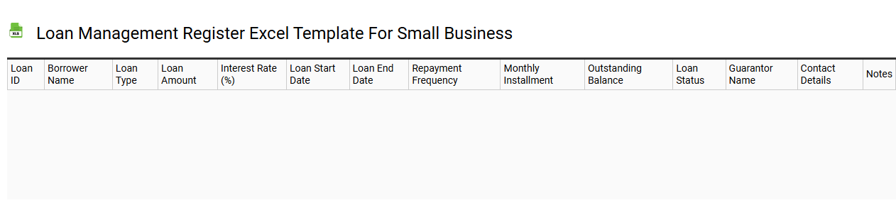 Loan management register Excel template for small business