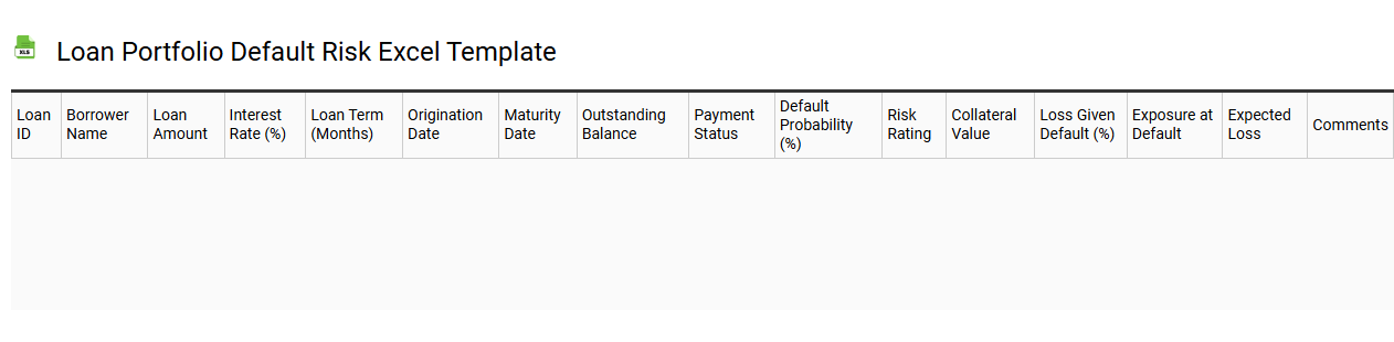 Loan portfolio default risk Excel template