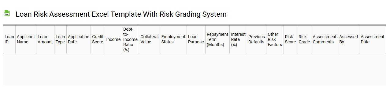 Loan risk assessment Excel template with risk grading system