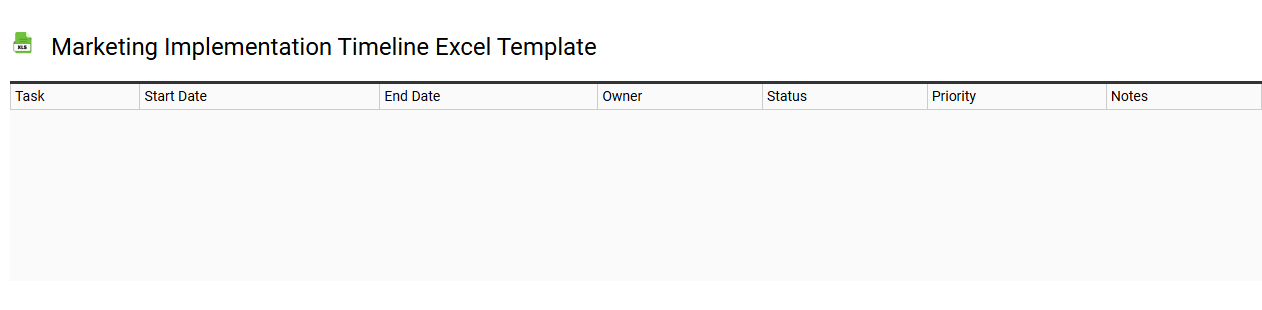 Marketing implementation timeline Excel template