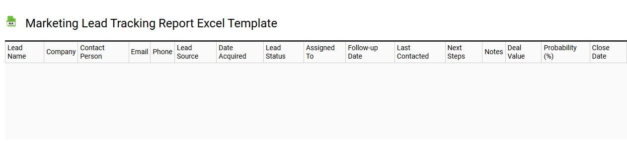 Marketing lead tracking report Excel template