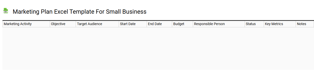 Marketing plan Excel template for small business