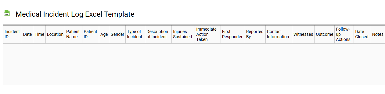 Medical incident log Excel template