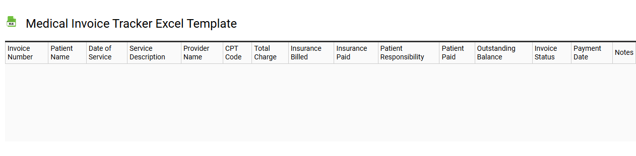 Medical invoice tracker Excel template