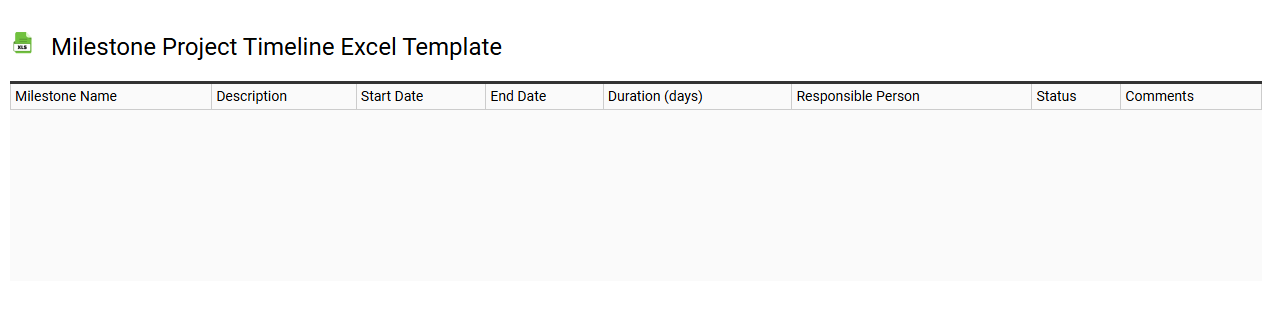 Milestone project timeline Excel template