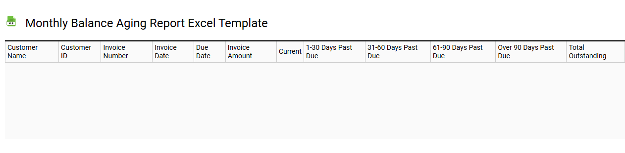 Monthly balance aging report Excel template