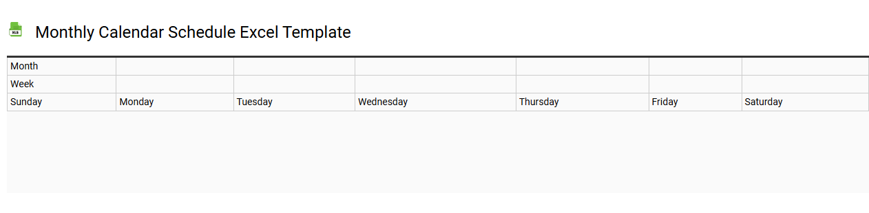 Monthly calendar schedule Excel template