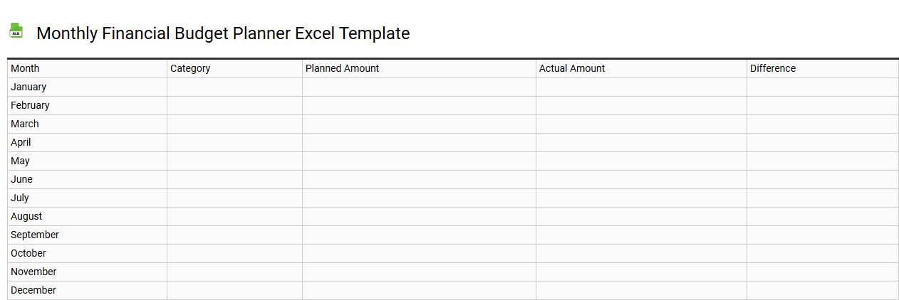 Monthly financial budget planner Excel template
