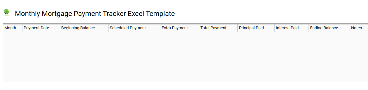 Monthly mortgage payment tracker Excel template
