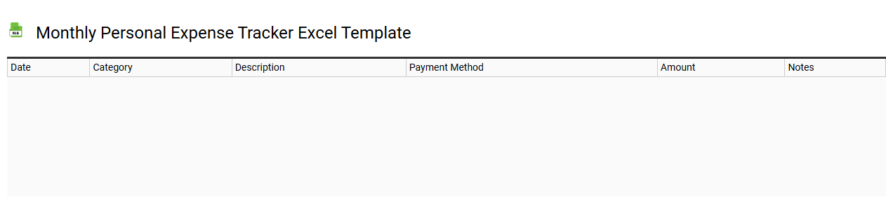 Monthly personal expense tracker Excel template