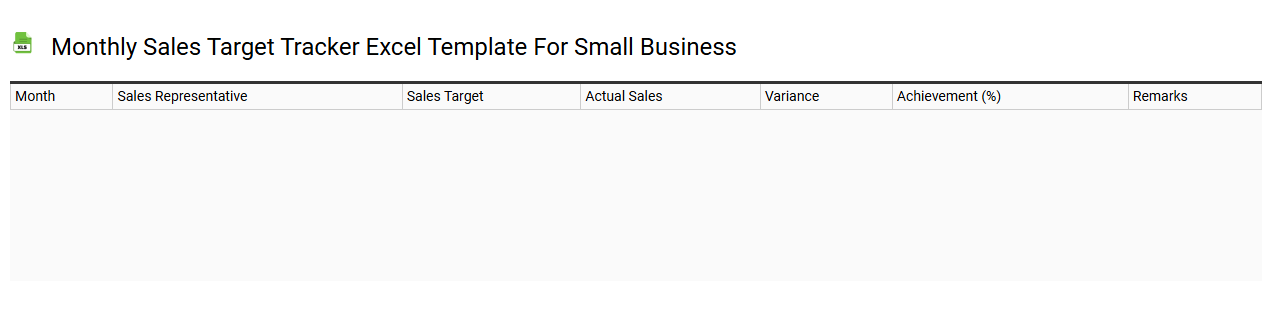Monthly sales target tracker Excel template for small business