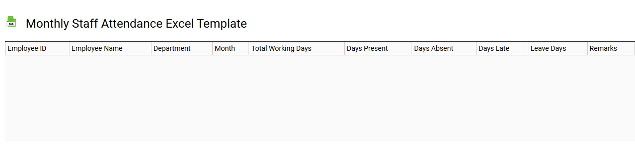 Monthly staff attendance Excel template