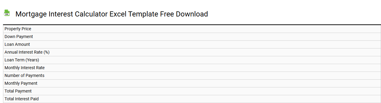 Mortgage interest calculator Excel template free download